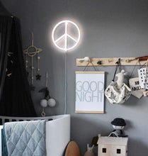 Load image into Gallery viewer, A Little Lovely Company Neon Peace Sign Wall Light
