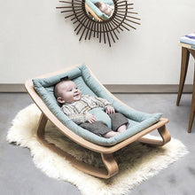 Load image into Gallery viewer, Charlie Crane Levo Baby Rocker in Beech and Aruba blue
